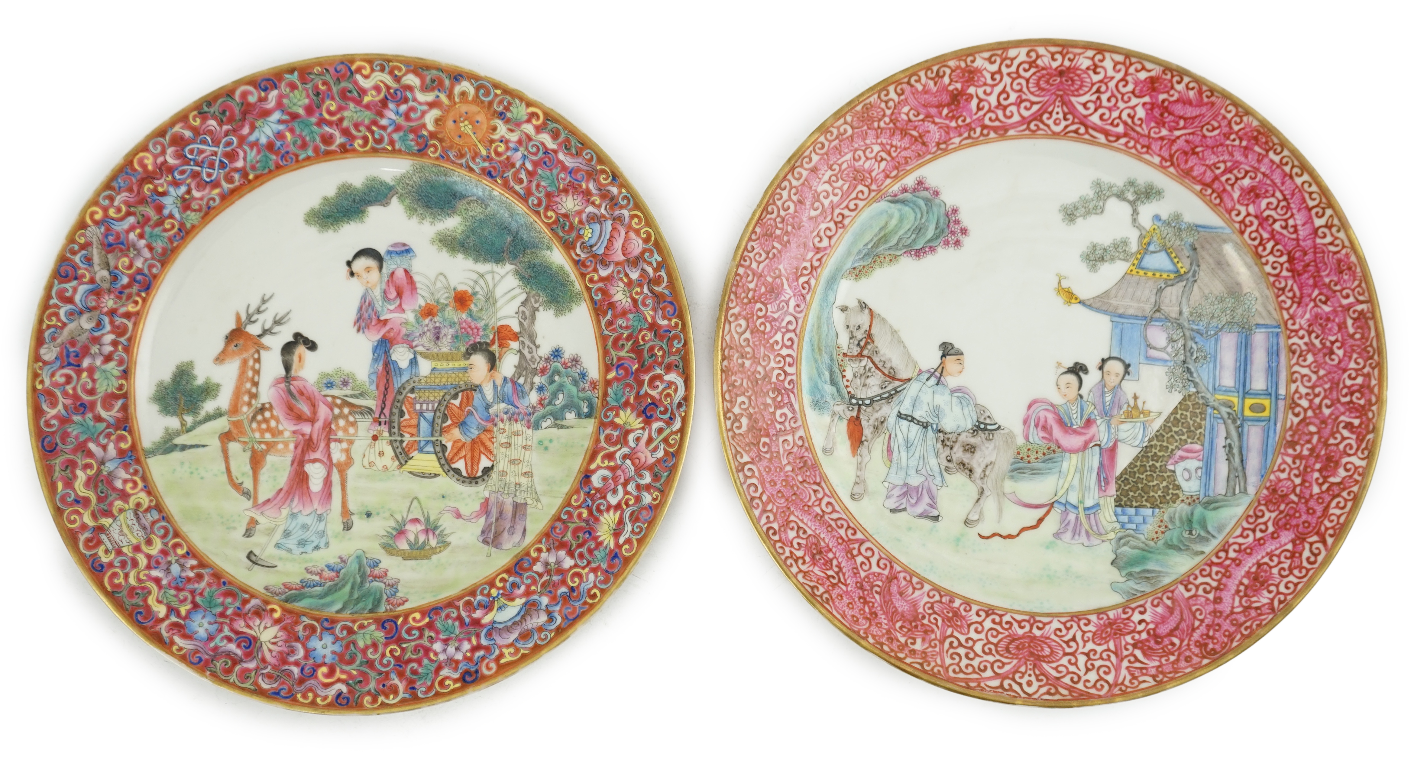 Two fine Chinese famille rose plates, Republic period